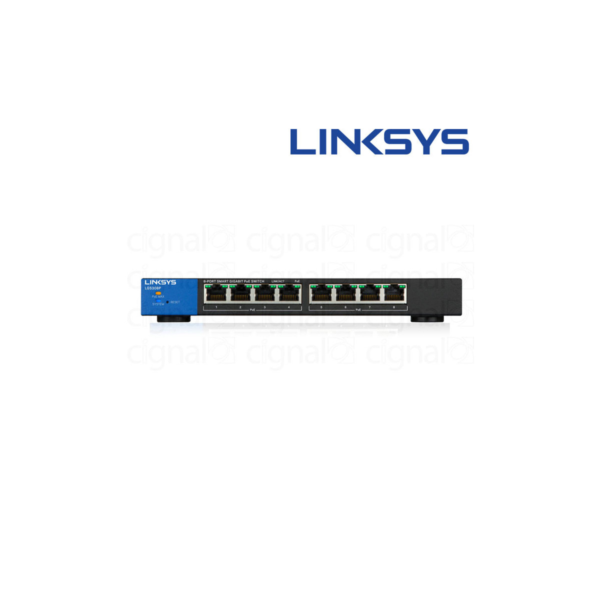 Switch Linksys LGS308P SMB 8 Puertos 10/100/1000 POE+
