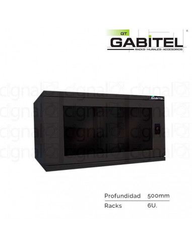 Rack Mural Gabitel M-CD-6U5N de 6U Compacto Negro